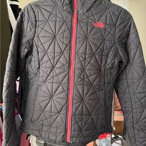 The North Face Black Jacket with Pink Logo